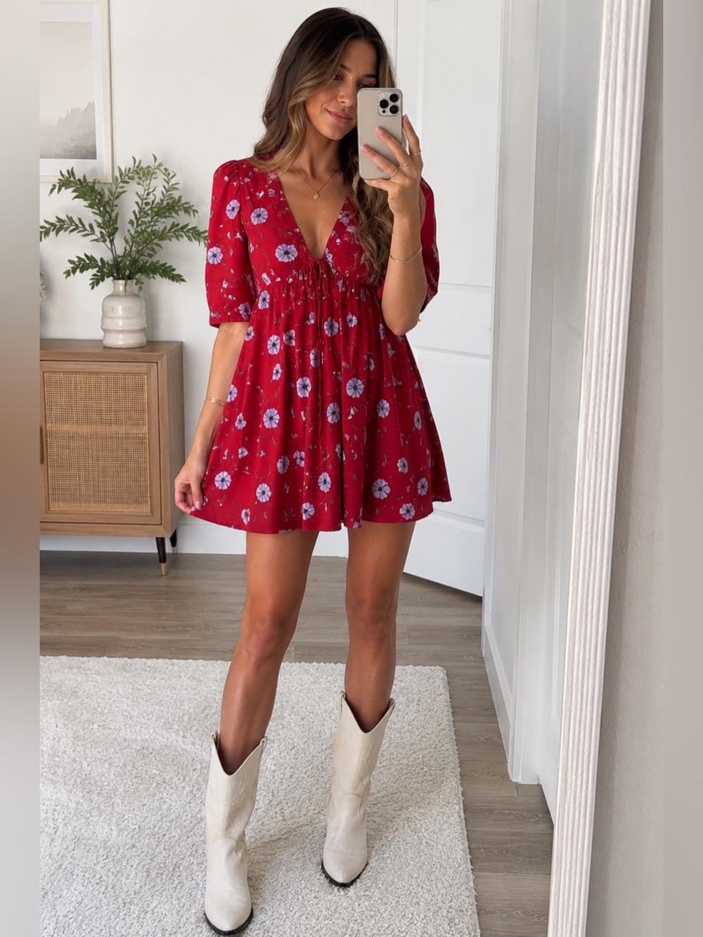 Free People Floral Tunic Dress / Long Top – Size Medium ❤️ - Picture 1 of 5